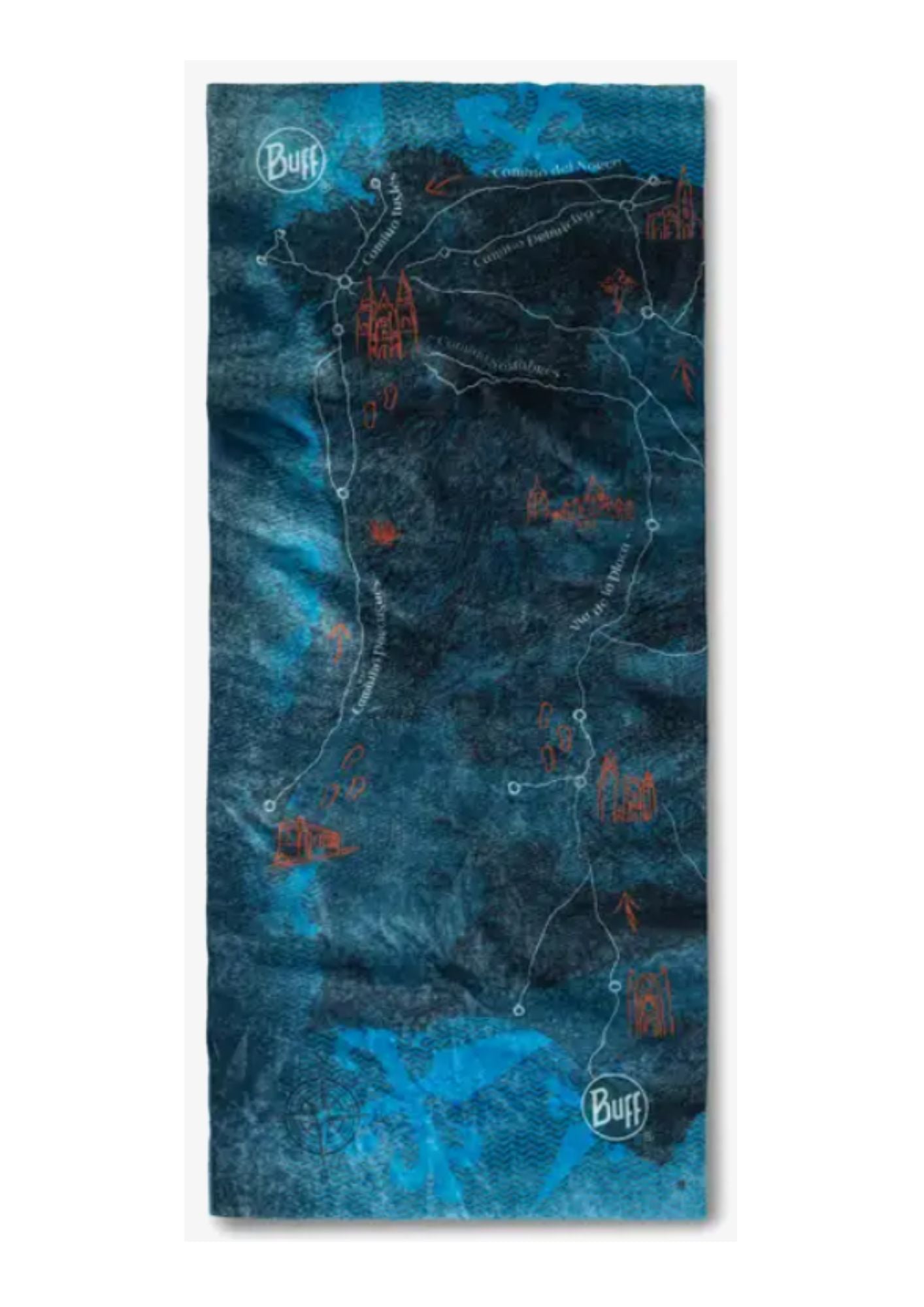 Tour de cou UV 50 + CoolNet UV® Camino de Santiago - Peninsula Denim